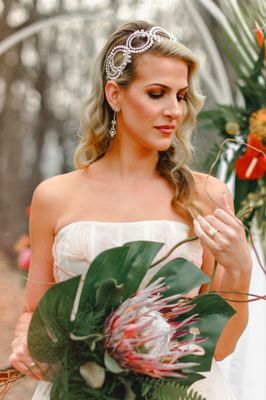 king protea bridal bouquet