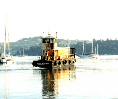 Ferry boat move from Angel Island, CA