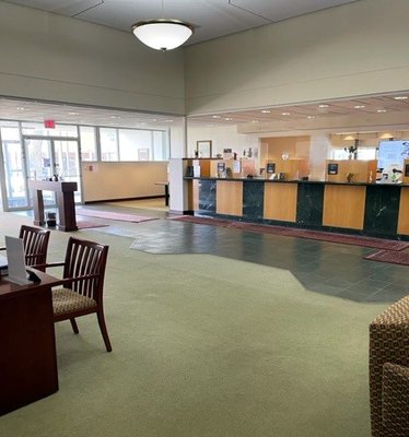 The lobby of the First American Bank Kankakee branch