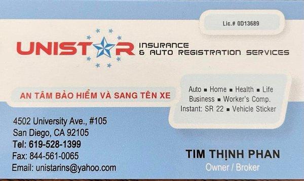 Unistar Insurance & Auto Registration Services