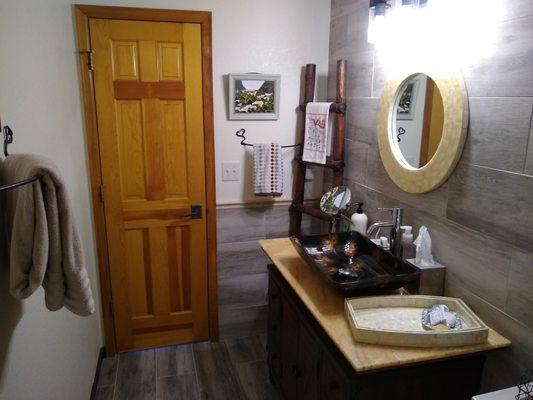 Small bathroom totally remodeled last year in conifer turned out beautifully.