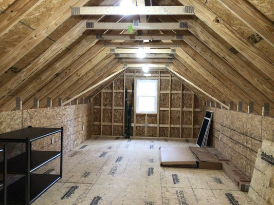 Storage area in new garage/workshop