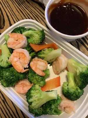 D5 Steamed shrimp with broccoli, under the diet food/healthy section.