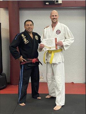 Sensei Ruocco and myself after receiving the Most Dedicated Student award of March 2022!!!!