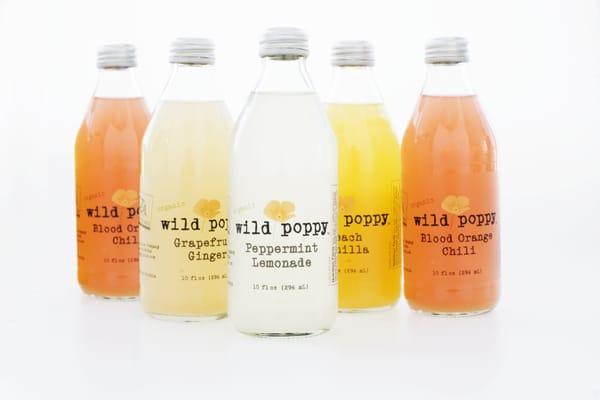 The Wild Poppy Juice line-up. Four flavors of liquid goodness.