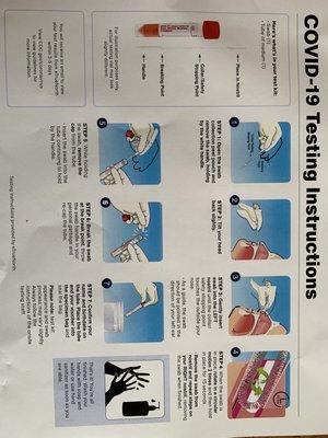 COVID 19 testing instructions