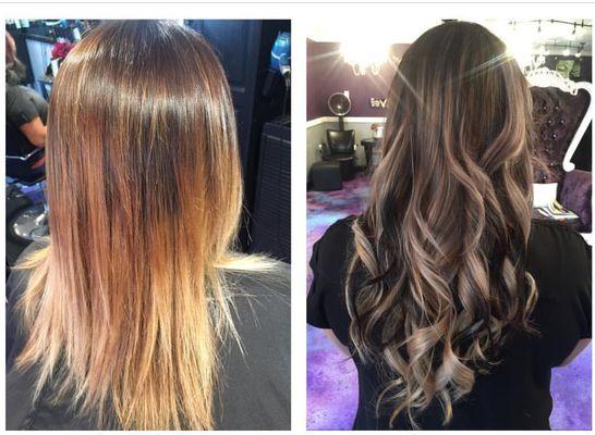 Beautiful Balayage and Tape-In Hair Extensions by Stylist Teena