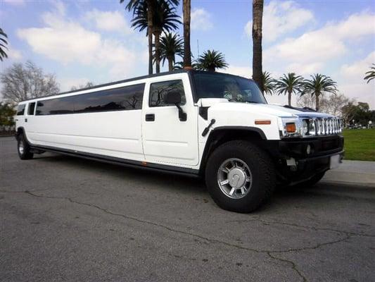 Patterson Limousine White H2 Hummer limousine