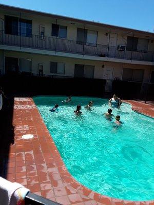 The pool outside our apartment