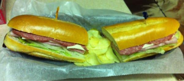 12in Cold Cut : Ham, Salami, Cheese, Lettuce, Tomato, Onions, and Peppers!!