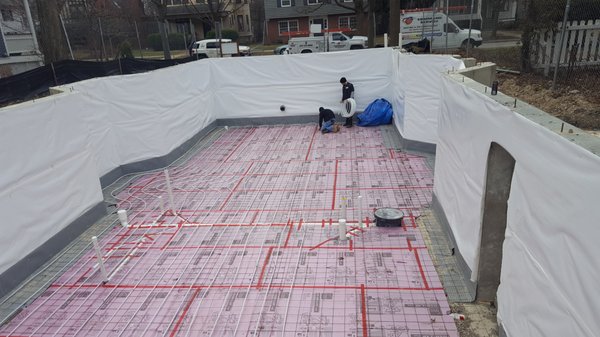 Installing radiant heat in basement for new construction in Evanston, IL