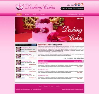 Sample Website Dashing Cake done by us for his cake and pastry business