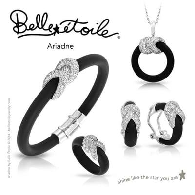 Belle etoile- Ariandne Italian leather, sterling silver and CZ set.