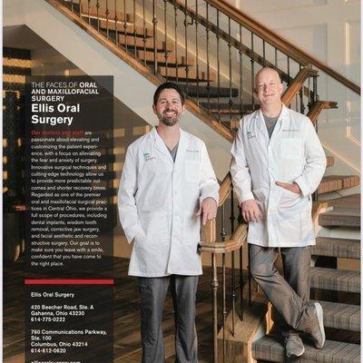 Dr. Evans and Dr. Ellis featured in Columbus Monthly magazine! Faces of Oral & Maxillofacial Surgery.