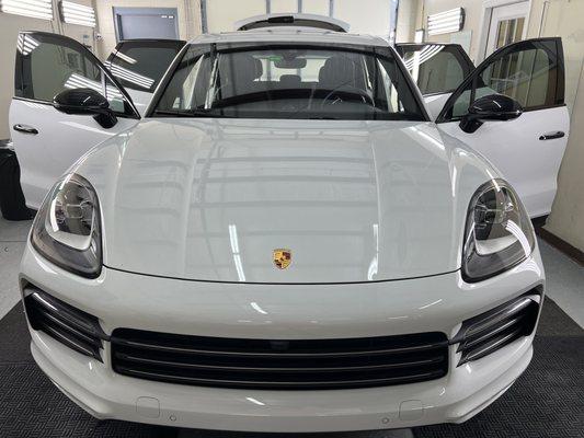 Porche with super heat rejecting ceramic infrared window tint . Lifetime warranty