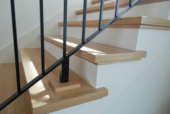 White Oak Treads with modern nose.