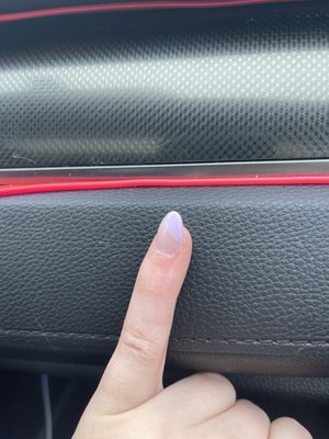 The piece of hair in my nail