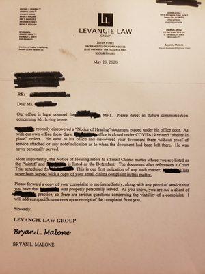 Threatening Letter From Bryan Malone