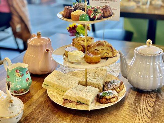 Tiered serving tray with our goodies