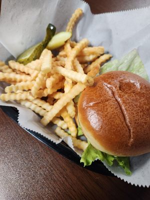 Burger and fries