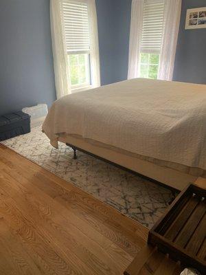 Bedroom with new carpet