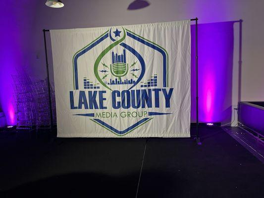 Lake county media group sign