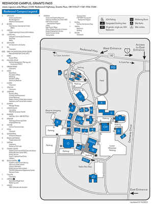 Fall 2022 Redwood Campus map