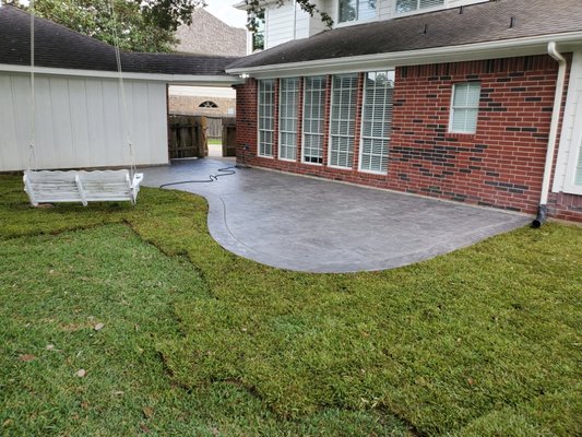 Custome designed stamped and stained patio