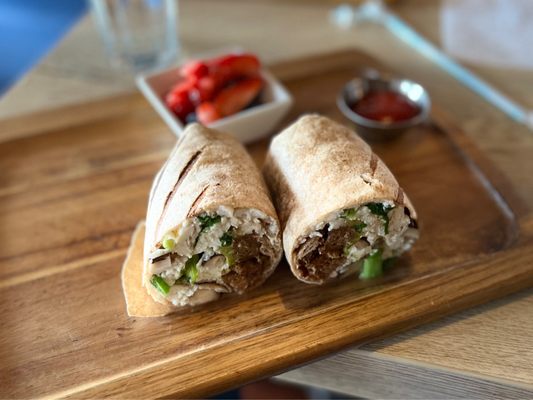 Egg White Wrap with Beyond sausage added