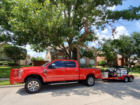 The new truck and rig for power washing.