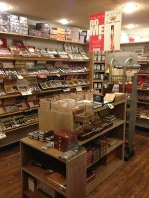 The humidor has a wonderful selection of cigars