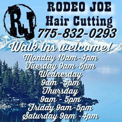 Our schedule! We always welcome walk-ins!!!