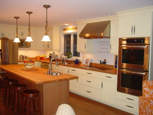 Omega Cabinets with Butcher Block and Laminate Counters, Andover, CT