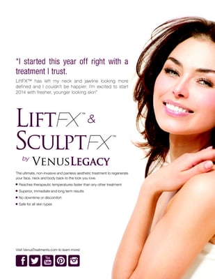 VL™ combats stubborn fat areas & cellulite using 3D™ MP2 energy that travels deep in the skin to create glowing, plumped skin.