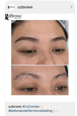 Before and after microblading. ‍ scary pic on the bottom