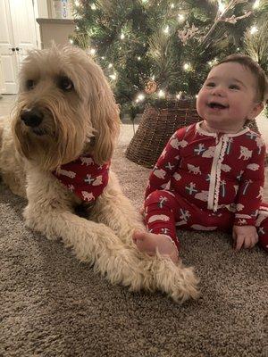 We got these pj's and matching dog scarf for the holidays. Just one of the many finds we have made so far at Small Town Charm!