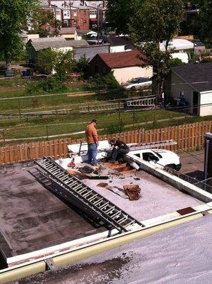 Replacing some rotten wood decking under the roof