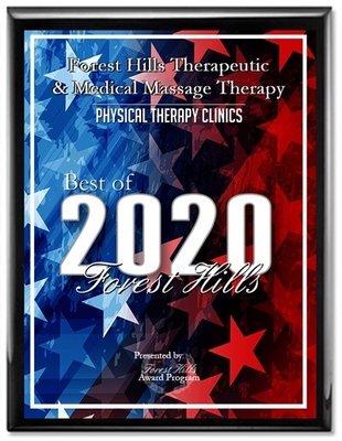 2020 award for best massage/PT clinic