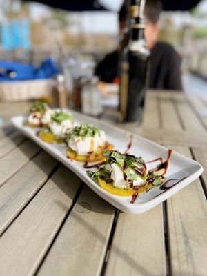 Burrata, heirloom tomato, balsamic glaze, fresh basil