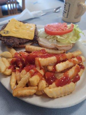 Fresh made cheeseburger...yummm