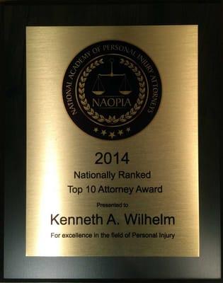 Top 10 Personal Injury Attorney Award