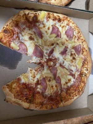 Ham and pineapple pizza for Pi Day