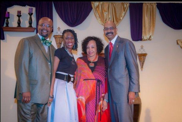 Pastors Melvin and Mechelle with our overseers Apostle Nate and Pastor Valerie Holcomb