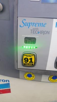 Look at these gas prices not bad at all. Using 91 octane helps clean your engine, start using today and feel the difference.