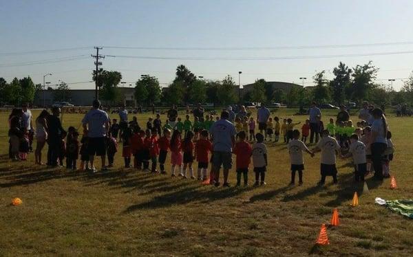 Everyone praying before their games.