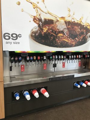 24 different soda pops. Only 69 cents.