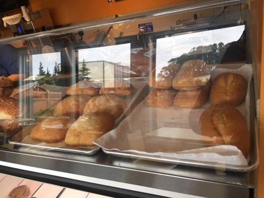 Bread options at lunchtime. I highly recommend the Dutch Crunch.