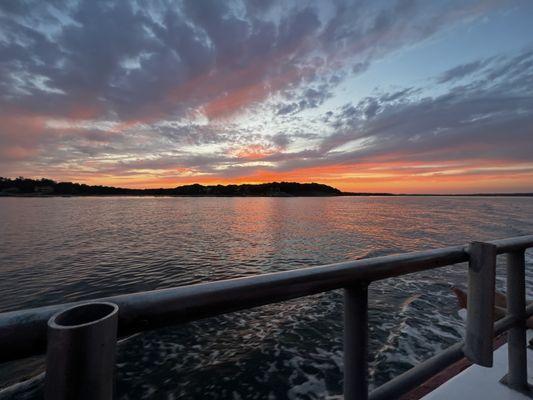 Customer sunset photo on American Beauty II in Sag Harbor