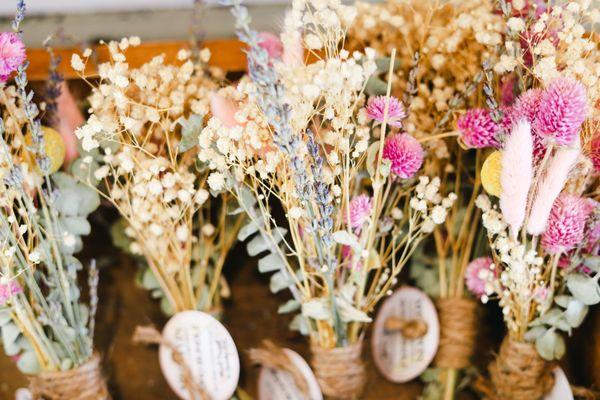 Boho dried floral bundles by Melton Candle Company.