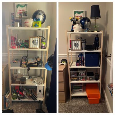 Before and After. 6 year olds room.